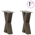 vidaXL Nohy konferenčného stolíka v tvare X, 2 ks, prírodná oceľ, 28 x (42-43) cm, oceľ