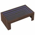 vidaXL Konferenčný stolík s nekonečnými LED hnedý dub 90x50x30 cm