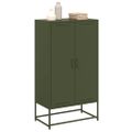 vidaXL Vysoká skrinka olivovozelená 68,5x38,5x123,5 cm oceľ