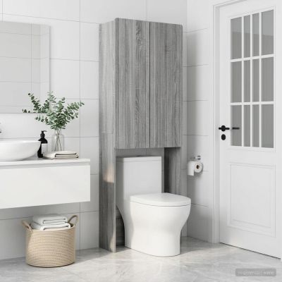 vidaXL Toaletná skriňa ZWOLLE Sivý Sonoma 66 x 25,5 x 190 cm