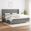vidaXL Boxspring posteľ s matracom tmavosivá 200x200 cm látka