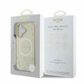 Guess puzdro na iPhone 16 6,1" GUHMP16SPSAPSMED zlaté tvrdé puzdro Saffiano Peony Classic Logo MagSafe