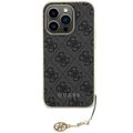 Guess puzdro pre iPhone 15 Pro 6,1" GUHCP15LGF4GGR sivé tvrdé puzdro 4G Charms Collection