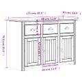 vidaXL Komoda BODO biela 115x43x200,5 cm borovicový masív