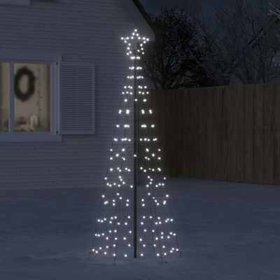 vidaXL LED vianočný stromček s hrotmi 220 LED studená biela 180 cm
