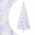 vidaXL Umelý vianočný stromček s 300 LED-i Biela 240 cm PVC a oceľ