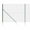 vidaXL Drôtený plot s kotviacimi hrotmi zelený 1,6x25 m