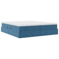 vidaXL Postel s úložným prostorem a matrací Tmavomodrá 200 x 200 cm
