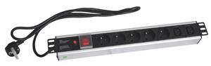 19'' napájací panel OC 5x230V+2xIEC 2m PPO SW Black