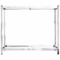 vidaXL 2-poschodový stojan na pneumatiky strieborný 110x40x110 cm oceľ