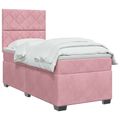 vidaXL Posteľ boxspring s matracom Ružová 90 x 190 cm Zamat