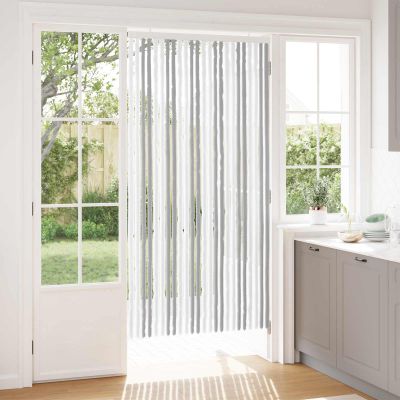 vidaXL Záves proti hmyzu z chenille Svetlo šedá a biela 100 x 200 cm