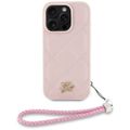 Puzdro Karl Lagerfeld HC Quilted PU s počiatočným logom a retiazkou pre iPhone 16 Pro Max ružové