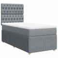 vidaXL Posteľný rám boxsping s matracom bledosivý 80x200 cm látka