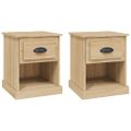 vidaXL Nočné stolíky 2 ks dub sonoma 39x39x47,5 cm spracované drevo