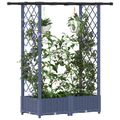 vidaXL Vyvýšený záhon s mriežkou a strechou Sivá 122,5 x 40 x 121 cm