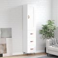 vidaXL Vysoká skrinka biela 34,5x34x180 cm spracované drevo