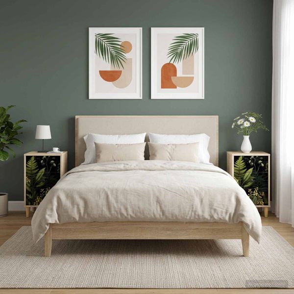 vidaXL Nočný stolík RHENEN 2 ks Dub sonoma 36 x 33 x 60 cm