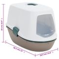 vidaXL Toaleta pre mačky s krytom biely a hnedý 58,5x39,5x43 cm PP