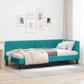 vidaXL Rohový rám postele Tyrkysová 100 cm x 200 cm Zamat