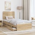 vidaXL Rám postele Sonoma dub 100 x 200 cm Inžinierske drevo