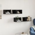 vidaXL Nástenné skrinky 2 ks čierne 75x18x16,5 cm kompozitné drevo