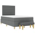 vidaXL Posteľ s pružinovým rámom Tmavo šedá 200 x 120 cm látka