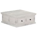 vidaXL Konferenčný stolík, biely 70x70x30 cm, mangový masív