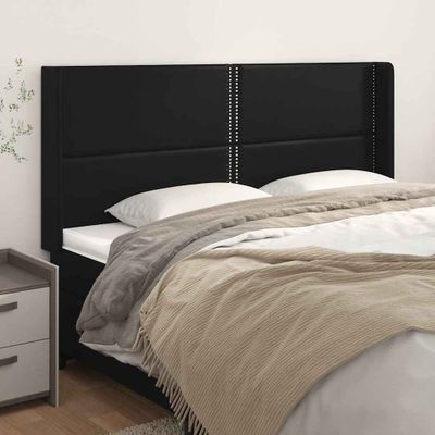 vidaXL Čelo postele so záhybmi čierne 183x16x118/128 cm umelá koža