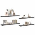 vidaXL Plávajúce nástenné police 4 ks, lesklé sivé 120x23,5x3,8cm, MDF