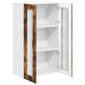vidaXL Nástenný sklenený kabinet LUCCA Dymový dub 60 x 31 x 100 cm