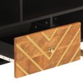 vidaXL TV skrinka hnedo-čierna 100x33,5x46 cm masívne mango