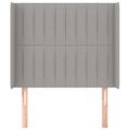 vidaXL Čelo postele so záhybmi bledosivé 83x16x118/128 cm látka
