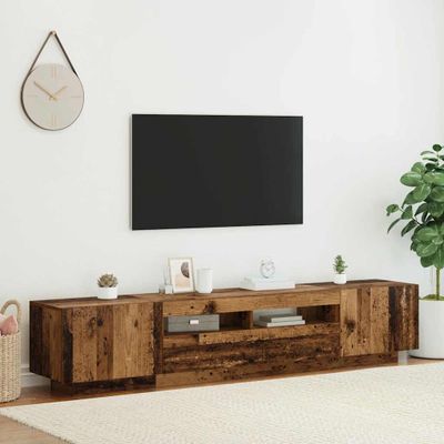 TV skrinka vidaXL s LED osvetlením Staré drevo 200x35x40 cm
