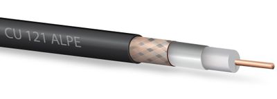 Koaxiálny kábel 121 CU ALPE 150m/5mm čierny cievka Koaxiální kabel 121 CU ALPE 150m /  5mm černý cívka