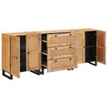 vidaXL Servírovacia skriňa 3 ks 180 x 33 x 75 cm Masívne mango drevo