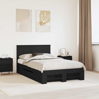 vidaXL Rám postele Čierna 120 x 200 cm Kompozitné drevo