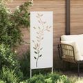 vidaXL Záhradná clona na súkromie Kvetinový Biela 50 x 140 cm