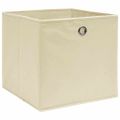 vidaXL Úložné boxy 4 ks, netkaná textília 28x28x28 cm, krémové
