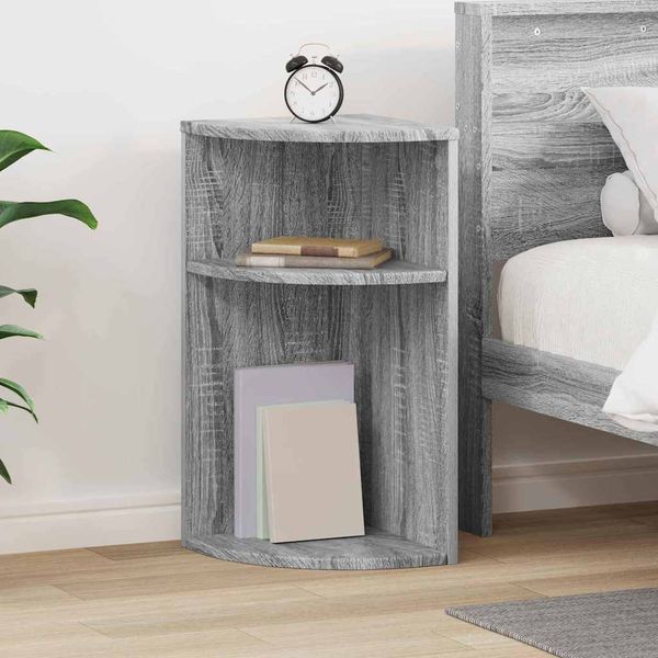 vidaXL Koncový stôl Sivý Sonoma 29,6 x 29,6 x 60 cm Kompozitné drevo