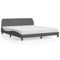 vidaXL Rám postele Dover tmavosivý 183x213 cm látka