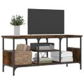 vidaXL TV skrinka dymový dub 100x35x45 cm kompozitné drevo a železo