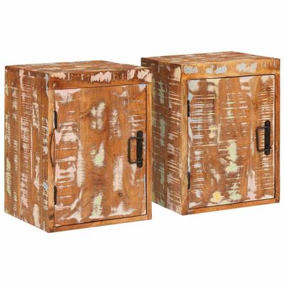vidaXL Nočný stolík 2 pcs Hnedá 35 x 33 x 48 cm Recyklovaný masív