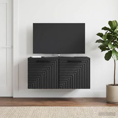 vidaXL Nástenná TV skrinka Čierna 59,5 x 31 x 30 cm Kompozitné drevo