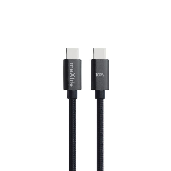 Maxlife MXUC-12 kábel USB-C - USB-C 2,0 m 100W čierny