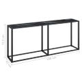 vidaXL Konzolový stolík čierny mramor 180x35x75,5 cm tvrdené sklo