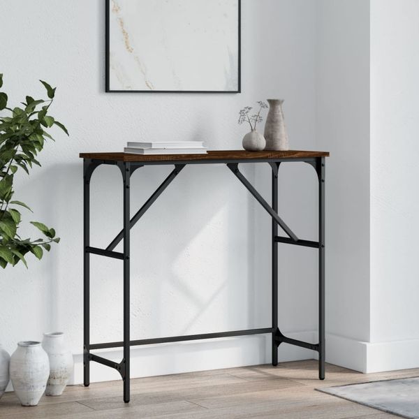 vidaXL Konzolový stolík hnedý dub 75x32x75 cm kompozitné drevo