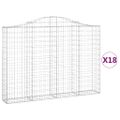 vidaXL Oblúkové gabionové koše 18 ks 200x30x140/160 cm pozink. železo