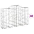 vidaXL Oblúkové gabionové koše 8 ks 200x30x120/140 cm pozink. železo
