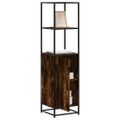 vidaXL Vysoká skrinka dymový dub 35,5x35x139 cm kompozitné drevo+kov